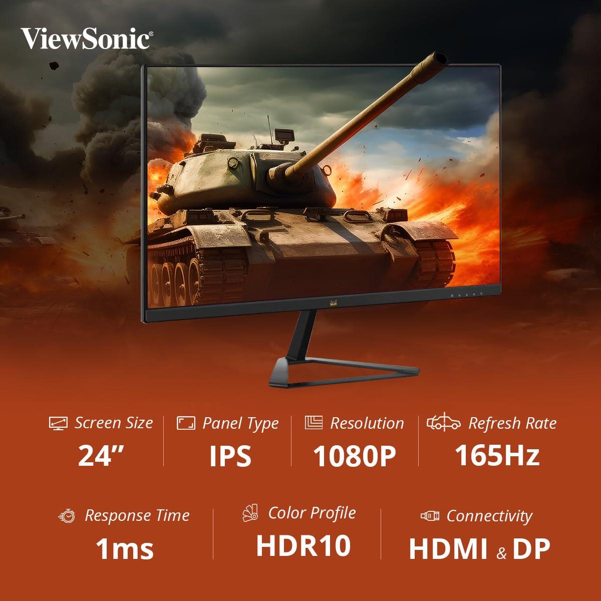 ViewSonic VX2479-HD-PRO 24” 165Hz IPS Full HD  Gaming Monitor