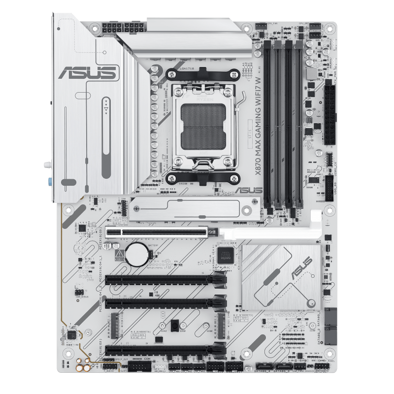 ASUS X870 MAX GAMING WIFI7 W white motherboard