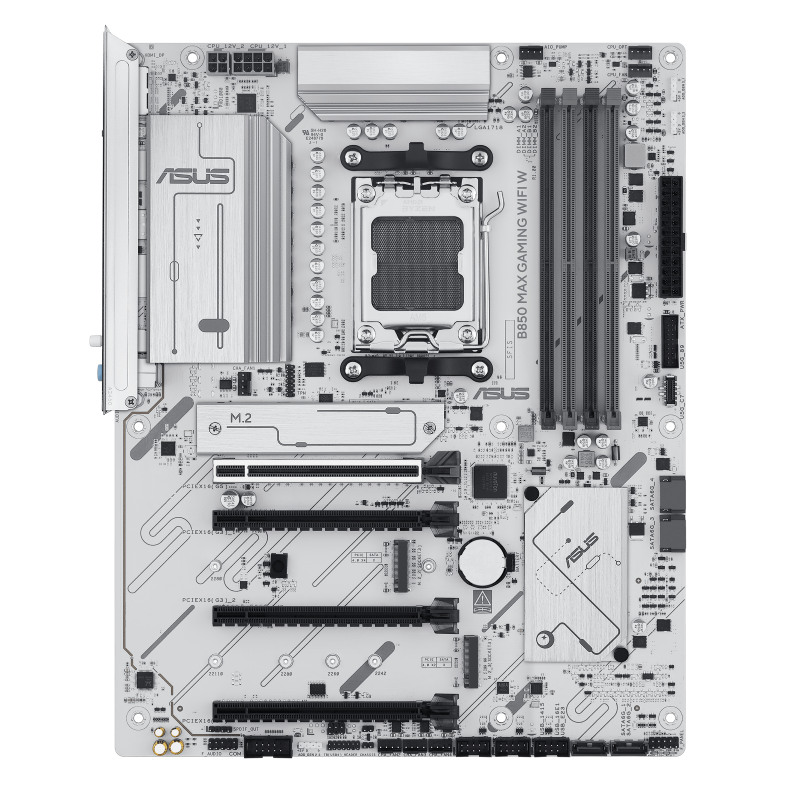 ASUS B850 MAX GAMING WIFI W white motherboard