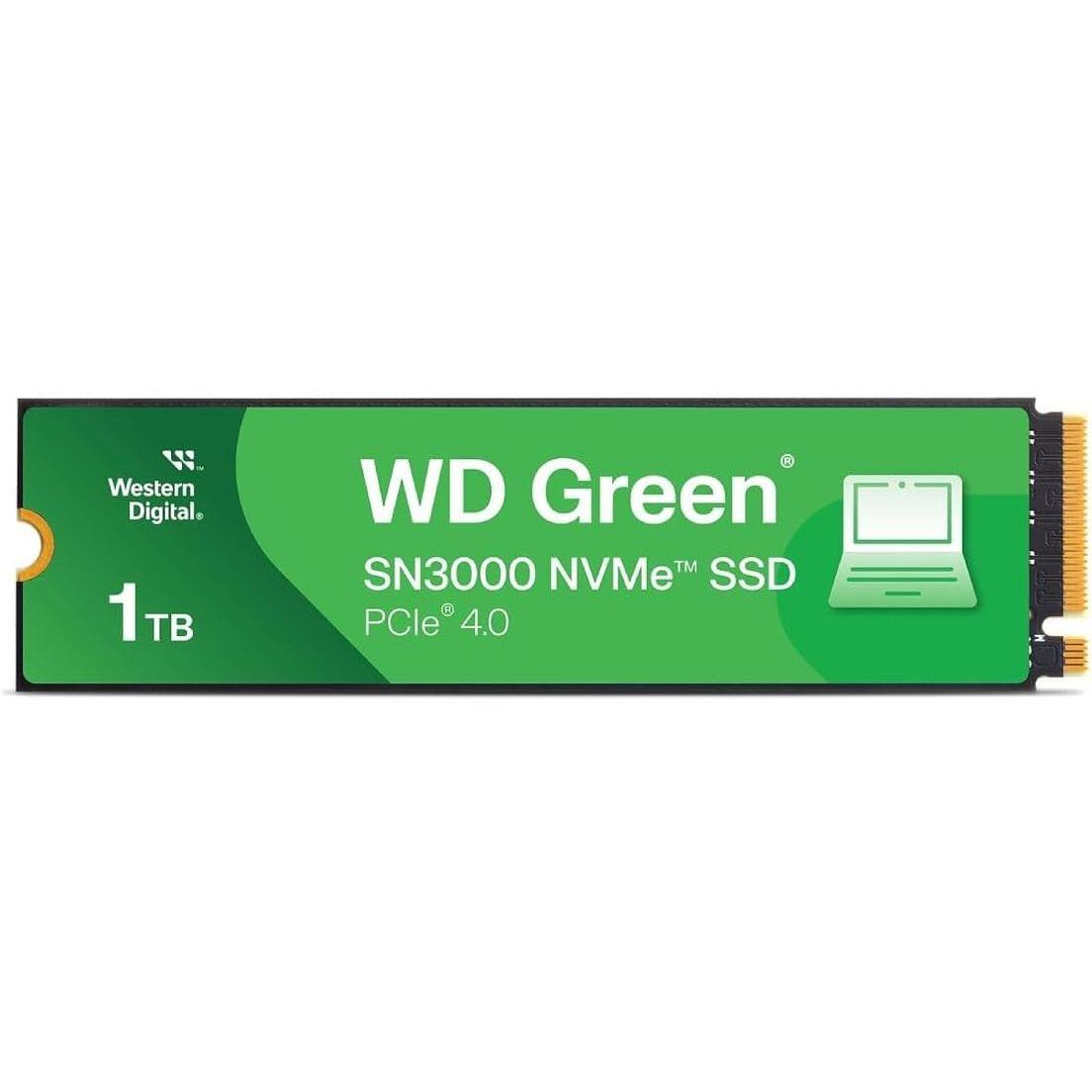 Western Digital WD Green SN3000 1TB NVMe Internal SSD - Solid State Drive, Gen4 PCIe, M.2 2280, Up to 5,000 MB/s
