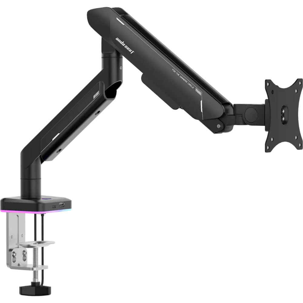 AndaSeat (AD-W-A9X-1S) Stealth Pro II RGB A9X Ergonomic Single Monitor Arm – Black