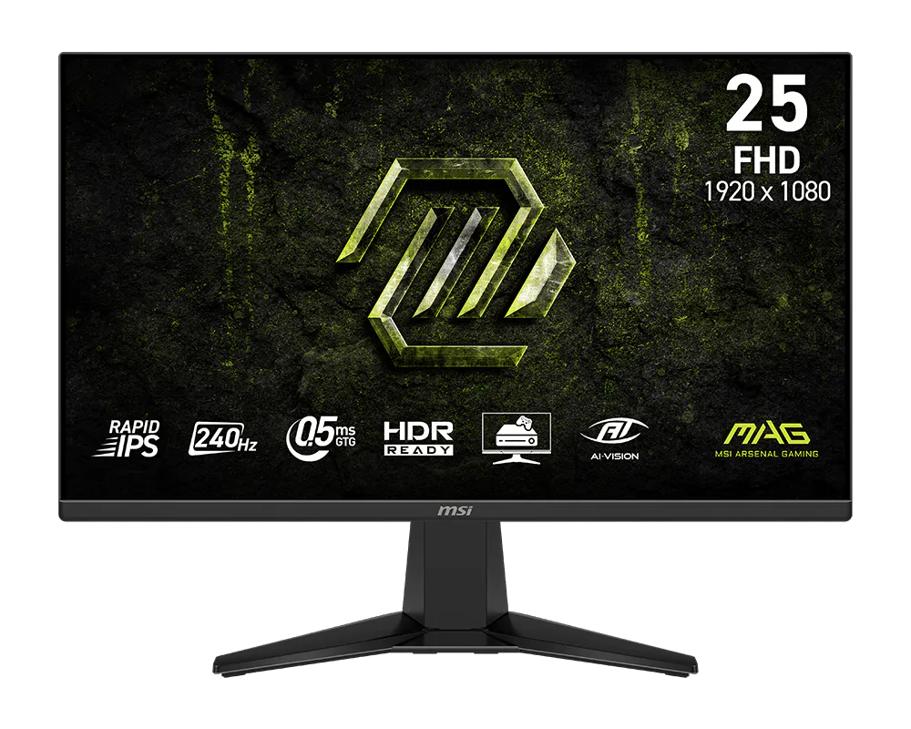 MSI MAG 255F X24, 25″ (1920×1080) FHD 240Hz 0.5ms, Rapid IPS Gaming Monitor