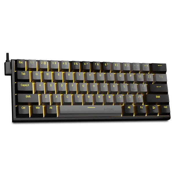 E-Yooso Z11 USB 60% Mini Mechanical Gaming Wired Keyboard - Black Grey, Blue Switch - Gaming Wala Bhai