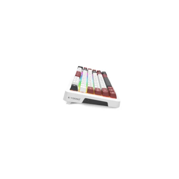 E-YOOSO Z-82 RGB 81-Keys Wired Hot-Swappable Mechanical Keyboard White/Red